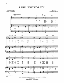 page one of I Will Wait For You (Piano, Vocal & Guitar Chords (Right-Hand Melody))