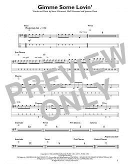 page one of Gimme Some Lovin' (Easy Bass Tab)
