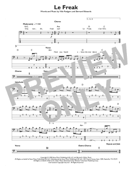 page one of Le Freak (Easy Bass Tab)
