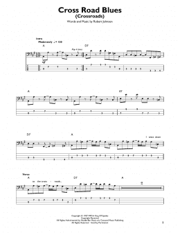 page one of Cross Road Blues (Crossroads) (Easy Bass Tab)