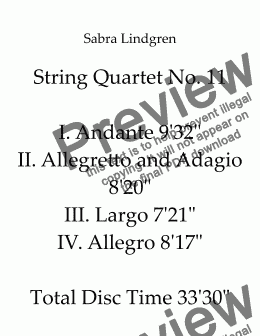 page one of String Quartet No. 11  III. Largo