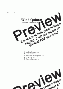 page one of Wind Quintet (An Adventure) - Complete - all 5 movements