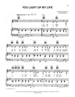 page one of You Light Up My Life (Piano, Vocal & Guitar Chords (Right-Hand Melody))
