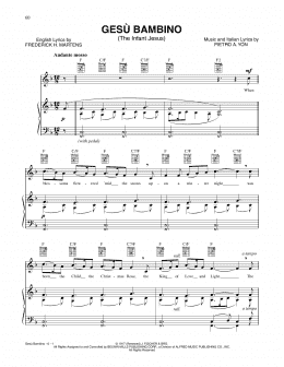 page one of Gesu Bambino (The Infant Jesus) (Piano & Vocal)