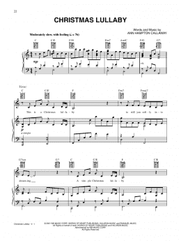 page one of Christmas Lullaby (Piano, Vocal & Guitar Chords (Right-Hand Melody))