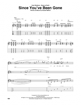page one of Since You've Been Gone (Guitar Tab)