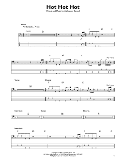 page one of Hot Hot Hot (Easy Bass Tab)