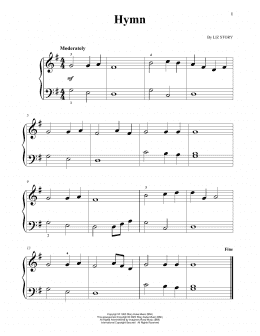 page one of Hymn (Beginning Piano Solo)