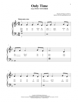 page one of Only Time (Beginning Piano Solo)