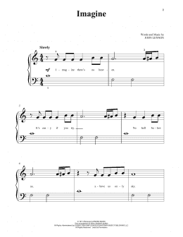 page one of Imagine (Beginning Piano Solo)
