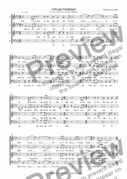 page one of African Madrigal