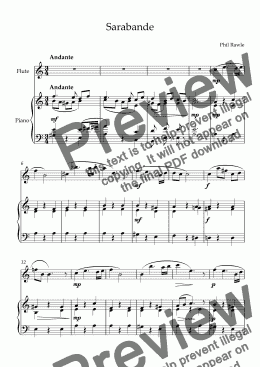 page one of Sarabande - Flute Solo
