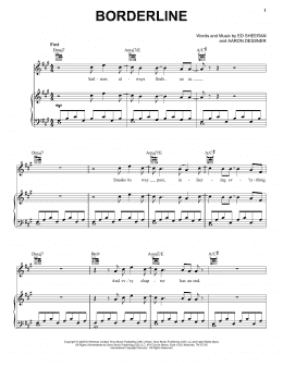 page one of Borderline (Piano, Vocal & Guitar Chords (Right-Hand Melody))