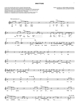 page one of Gratitude (Lead Sheet / Fake Book)
