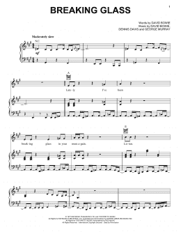 page one of Breaking Glass (Piano, Vocal & Guitar Chords (Right-Hand Melody))