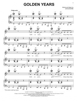page one of Golden Years (Piano, Vocal & Guitar Chords (Right-Hand Melody))