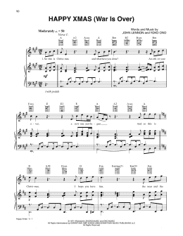 page one of Happy Xmas (War Is Over) (Piano, Vocal & Guitar Chords (Right-Hand Melody))