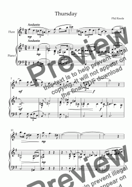 page one of Thursday - Flute Solo