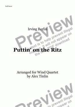page one of Puttin' on the Ritz