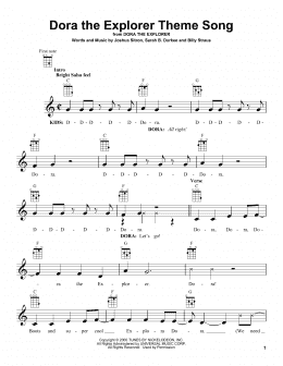 page one of Dora The Explorer Theme Song (Ukulele)