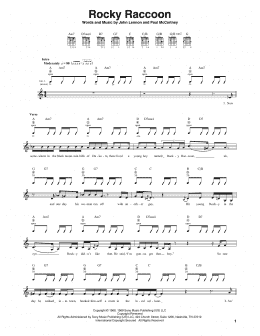 page one of Rocky Raccoon (Guitar Tab)