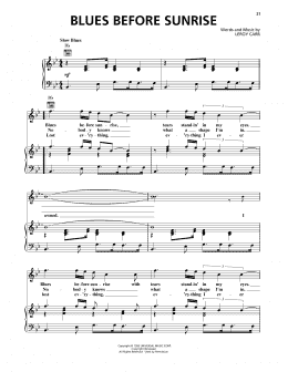 page one of Blues Before Sunrise (Piano, Vocal & Guitar Chords (Right-Hand Melody))