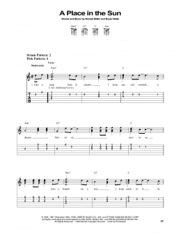 page one of A Place In The Sun (Easy Guitar Tab)