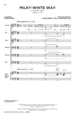page one of Milky White Way (SATB Choir)
