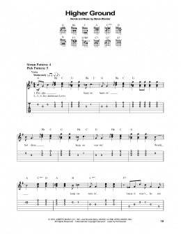 page one of Higher Ground (Easy Guitar Tab)