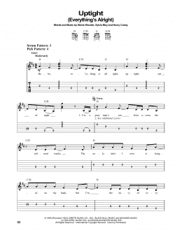 page one of Uptight (Everything's Alright) (Easy Guitar Tab)
