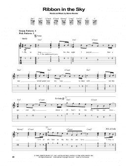 page one of Ribbon In The Sky (Easy Guitar Tab)