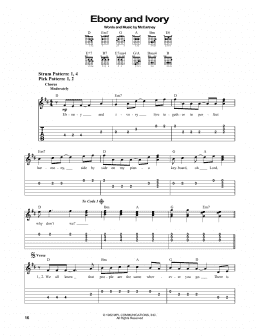 page one of Ebony And Ivory (Easy Guitar Tab)