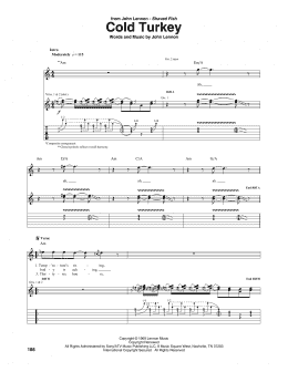 page one of Cold Turkey (Guitar Tab)