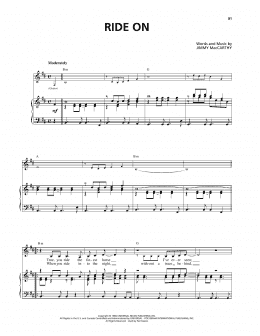 page one of Ride On (Piano & Vocal)