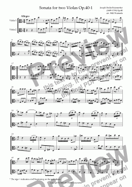 page one of Sonata (Duet) for two Violas Op.40-1