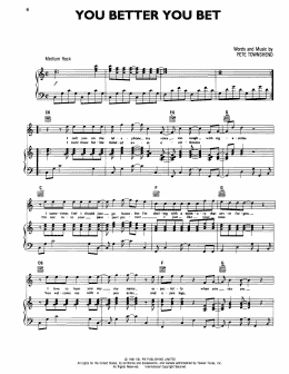 page one of You Better You Bet (Piano, Vocal & Guitar Chords (Right-Hand Melody))