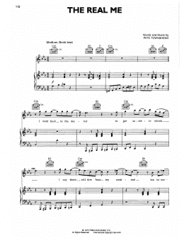 page one of The Real Me (Piano, Vocal & Guitar Chords (Right-Hand Melody))