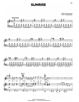 page one of Sunrise (Piano, Vocal & Guitar Chords (Right-Hand Melody))