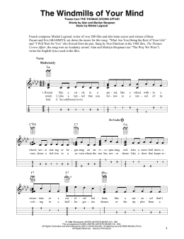 page one of The Windmills Of Your Mind (Easy Ukulele Tab)