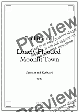 page one of Lonely Flooded Moonlit Town, for narrator and keyboard