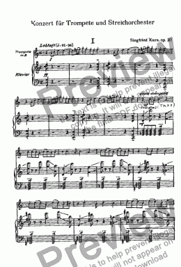 page one of Kurz - Trumpet Concerto in three parts, op.23  (trumpet Bb part included)  for trumpet Bb & piano