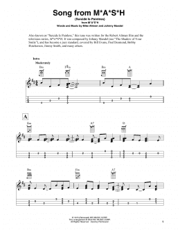 page one of Song From M*A*S*H (Suicide Is Painless) (Easy Ukulele Tab)