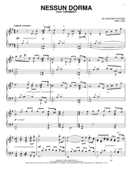page one of Nessun Dorma (Piano Solo)
