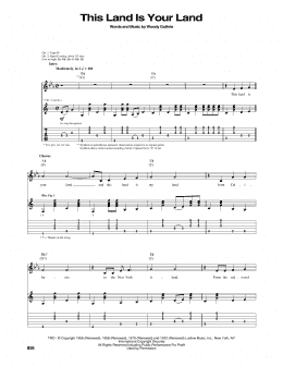 page one of This Land Is Your Land (Guitar Tab)