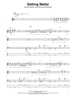 page one of Getting Better (Bass Guitar Tab)