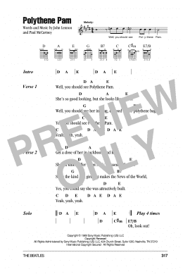 page one of Polythene Pam (Guitar Chords/Lyrics)