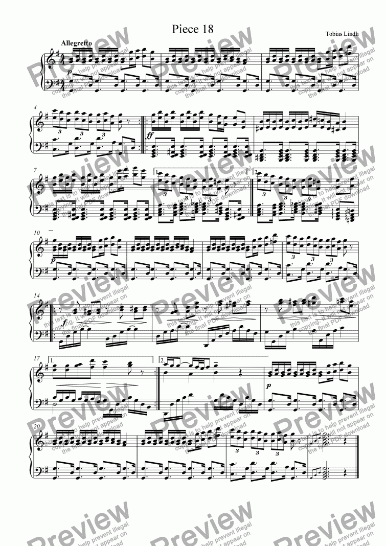 page one of Piece 18