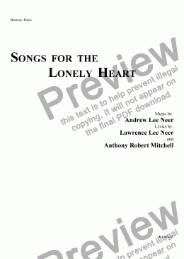 page one of Songs for the Lonely Heart