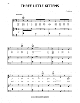page one of Three Little Kittens (Piano, Vocal & Guitar Chords (Right-Hand Melody))