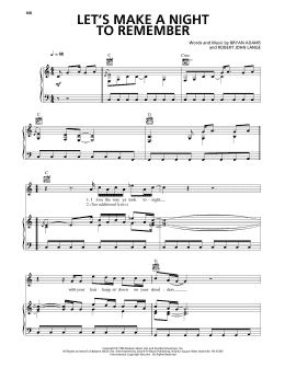 page one of Let's Make A Night To Remember (Piano, Vocal & Guitar Chords (Right-Hand Melody))